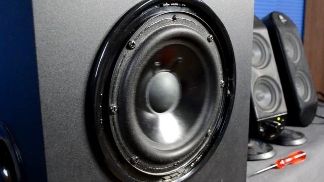 How to remove Logitech X-230 grill + subwoofer excursion bass test смотреть онлайн