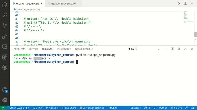 Python Basics - 15 - Escape Sequence - Examples смотреть онлайн
