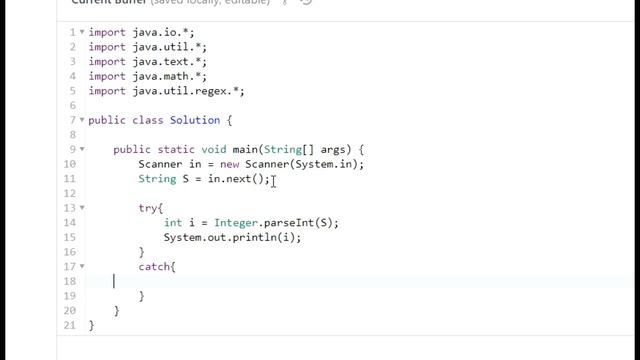 Day 16: Exceptions - String to Integer | 30 Days of Coding | HackerRank | Java Language смотреть онлайн