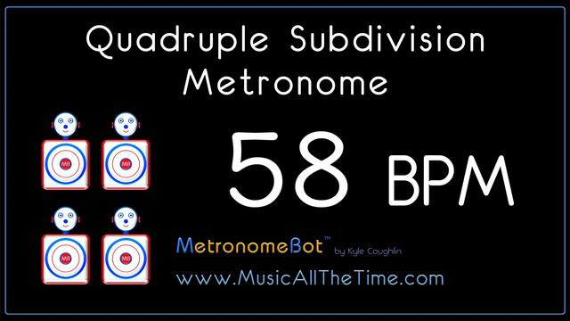 Quadruple subdivision metronome at 58 BPM MetronomeBot смотреть онлайн