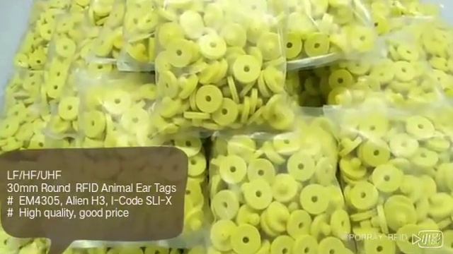 134.2Khz EM4305 30mm round LF animal ear tag FDX-B смотреть онлайн