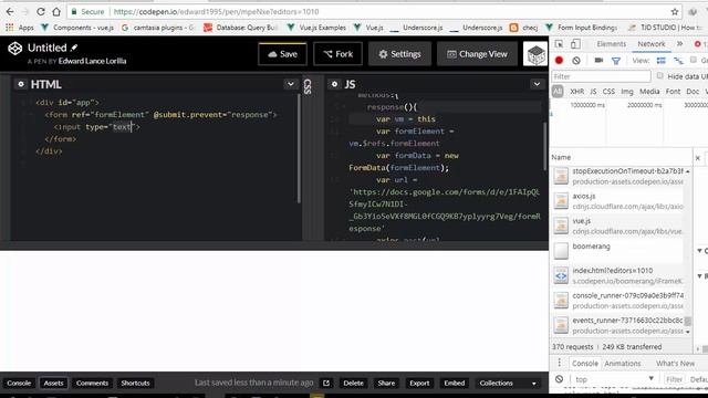Vuejs javascript Custom Google Form смотреть онлайн