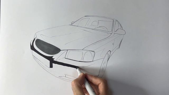 Hyundai Accent | Полный процесс рисования смотреть онлайн