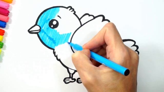 Bolalar uchun Kamalak qushini chizish/Drawing a rainbow bird for children/Рисование птички для дете смотреть онлайн