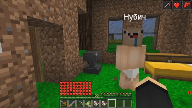 ЧЕЛОВЕК БЕНЗОПИЛА БОМЖ СТАНОВИТСЯ МИЛЛИОНЕРОМ В МАЙНКРАФТ! ЕНОТИК CHAINSAW MAN MINECRAFT смотреть онлайн