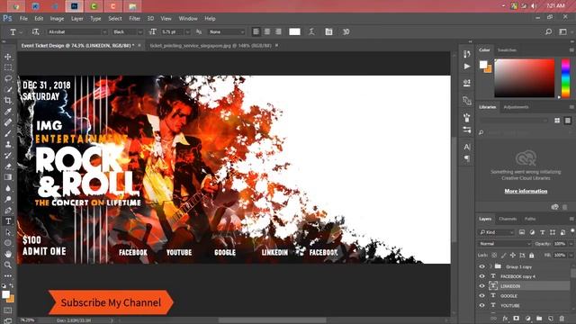 How to Make an Event Ticket - Adobe Photoshop CC Tutorial смотреть онлайн