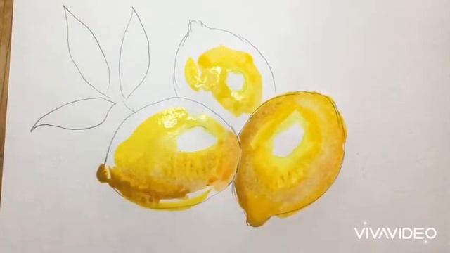 Лимон акварель смотреть онлайн