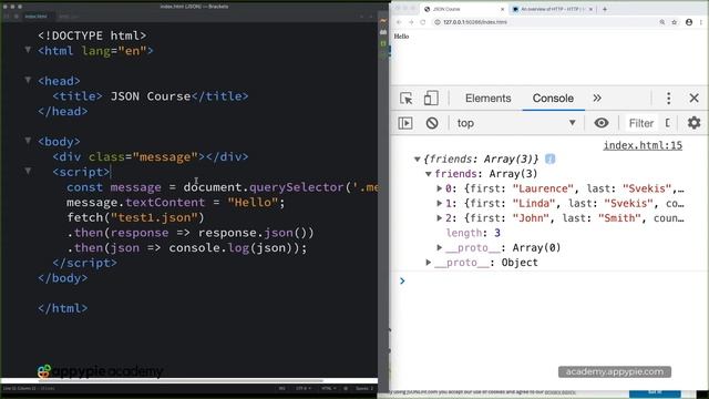 Array of Items JSON: Lesson 07 смотреть онлайн