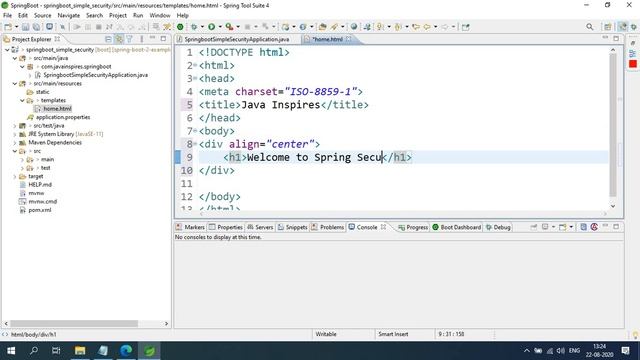 Spring Boot + Spring Security Simple Example | Java Inspires смотреть онлайн
