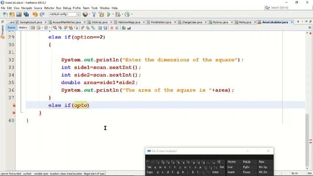 Calculate areas of different objects i.e rectangle, circle, triangle etc in Java. смотреть онлайн