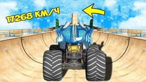 СПУСК БЕЗ ТОРМОЗОВ НА ЛЕДЯНОМ БИГФУТ МЕГАЛОДОН ПО ТРАМПЛИНУ  ГТА 5 МОДЫ МУРКА