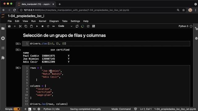 Gestion de datos con Pandas Ep 04 | Propiedades loc, iloc, at e iat смотреть онлайн