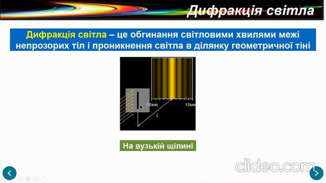 Фізика. 11 кл. "Дифракція світла" смотреть онлайн