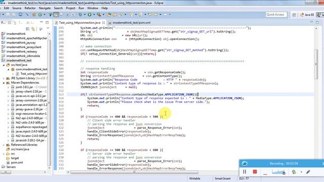 REST API testing using Java programming Simple HTTPurl connection lib Part 2 Coding detail, sampl смотреть онлайн