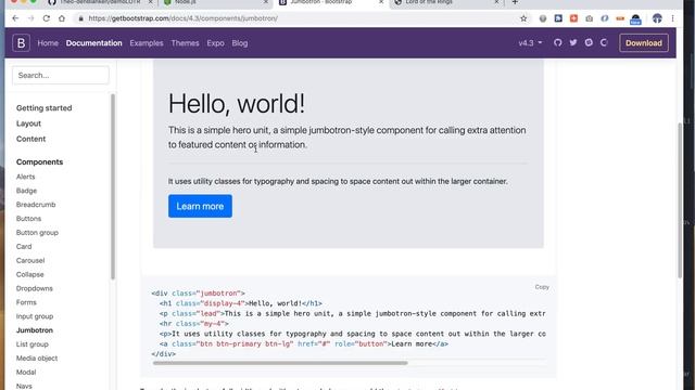Site met Bootstrap 4: Jumbotron смотреть онлайн