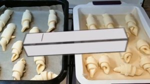 #слоеноетесто #слойки #круассаны Круассаны из готового слоеного дрожжевого теста.Слойки без начинки