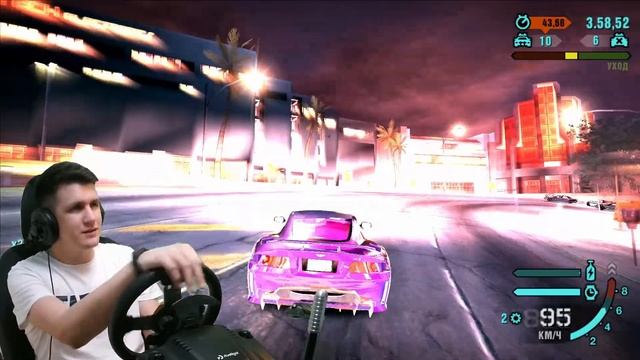 NFS CARBON на руле уходим от копов на Logitech G29 Pomeo007 Pomeo*007 Гонки на ПК