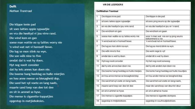 Grade 10 - Afrikaans FAL | 30 July 2020 | Gedig Delft Duer Nathan Trantraal смотреть онлайн