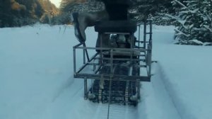 Самодельный снегоход,первый выезд.
