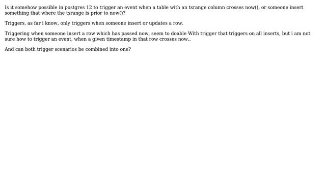 Databases: How to trigger an event when row column crosses now()? смотреть онлайн