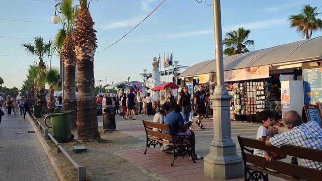 Прогулка по пальмовой аллее. Финикудос, Ларнака, Кипр смотреть онлайн