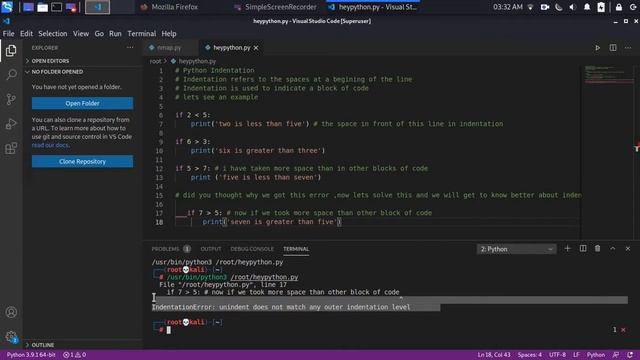 Python Tutorial #1 - Python Syntax , Indentation , Variables & Comments For Beginners - Learn Pytho смотреть онлайн