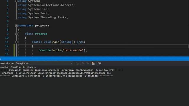 1. Aprendiendo C# || Mostrar mensajes en pantalla (write y writeline) смотреть онлайн