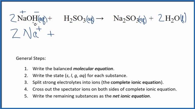 How to Write the Net Ionic Equation for NaOH + H2SO3 = Na2SO3 + H2O смотреть онлайн