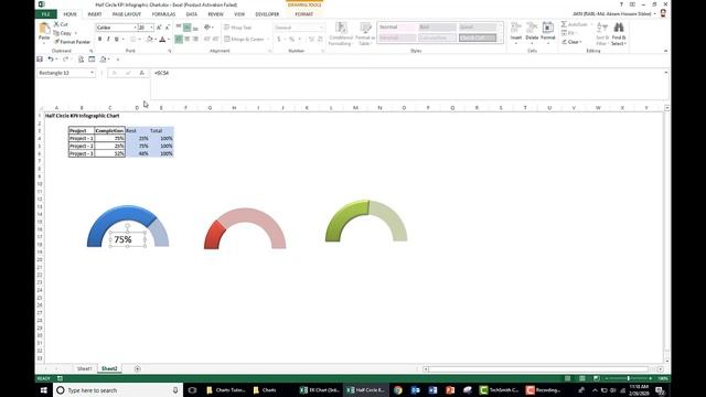 How to create Half Circle KPI Infographic Chart in Excel (step by step guide) смотреть онлайн