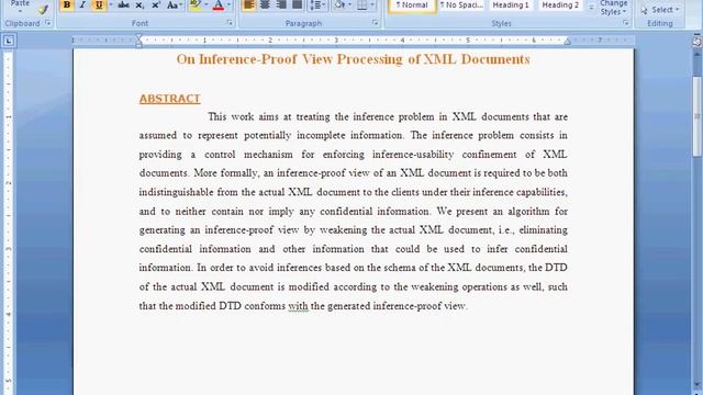 On InferenceProof View Processing of XML Documents смотреть онлайн