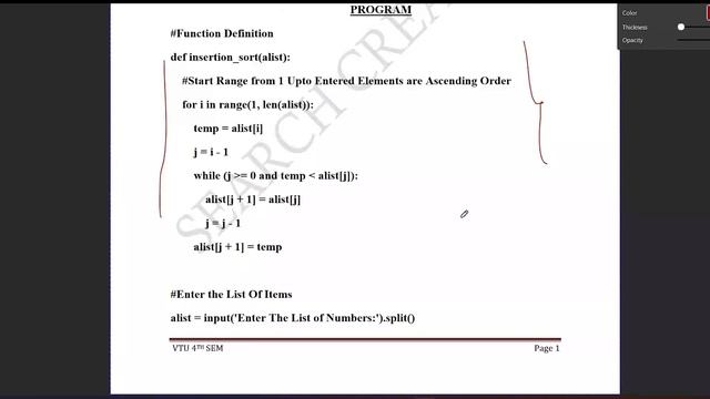 21CSL46 | Program-04A | How To Implement Insertion Sort | Python Programming Laboratory | смотреть онлайн