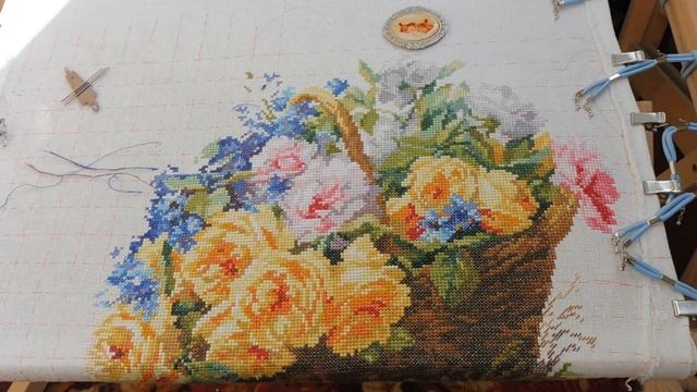 Вышивка крестиком. Розы и васильки от Алиса. Станок от "Берёзка"-мои впечатления смотреть онлайн
