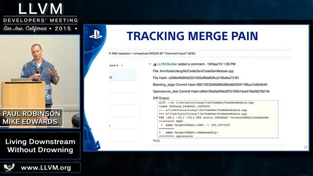 2015 LLVM Developers’ Meeting: P. Robinson & M. Edwards "Living Downstream Without Drowning" смотреть онлайн