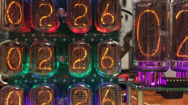 Ламповые часы /Часы на ГРИ/ Nixie Clock ИН-12 /ИН-18/тест смотреть онлайн