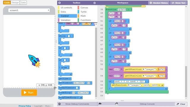 Bounding a moving element to the screen in AppLab (Code.org) смотреть онлайн