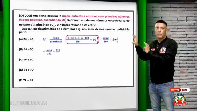 QUESTÃO COLÉGIO NAVAL 2001 - BRINCANDO COM A MÉDIA ARITMÉTICA | Cortes Quarta Militar смотреть онлайн