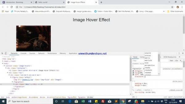 Image Hover Caption Text Effect #HTML5, #CSS3 & #Bootstrap4