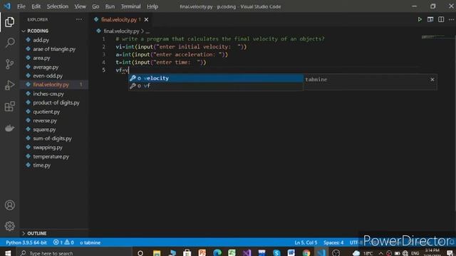 Python Program | To find Final Velocity of an object | Python Examples смотреть онлайн