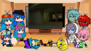 Rio and SpongeBob SquarePants react to Backrooms - Pitfalls (Gacha Club)