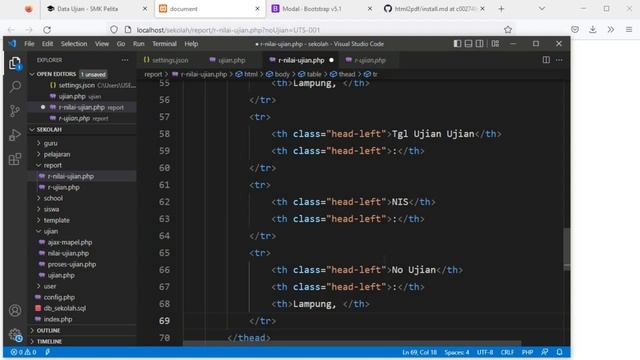 Belajar Membuat Web dari Nol dgn PHP MySQL - Eps 25 Laporan PDF Nilai Ujian dgn Composer & html2PDF смотреть онлайн
