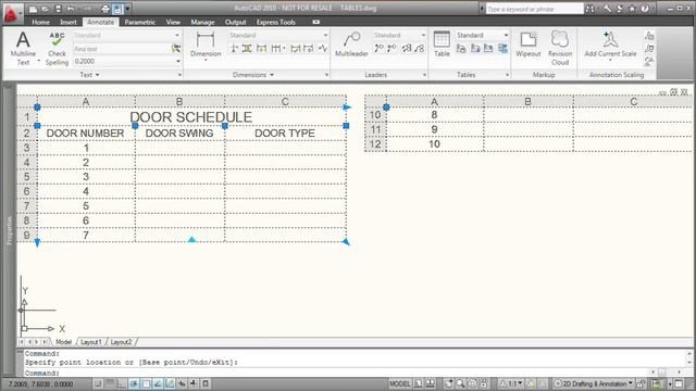 Modifying a Table in AutoCAD смотреть онлайн