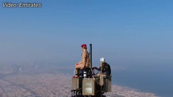 Emirates 'Flight Attendant' on Top of Burj Khalifa - Behind The Scenes