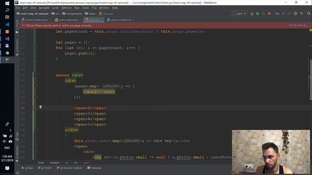 55 - React JS практика - pagination, постраничный вывод пользователей смотреть онлайн