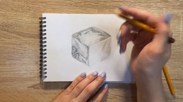 Как нарисовать лёд карандашом | Рисунок для начинающих поэтапно