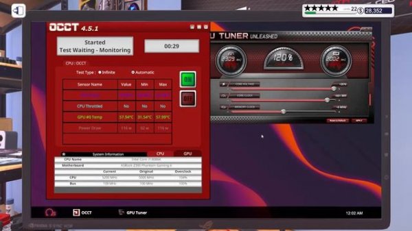 PC Building Simulator: How to overclock GPU to 2309 MHz or more, Solutions