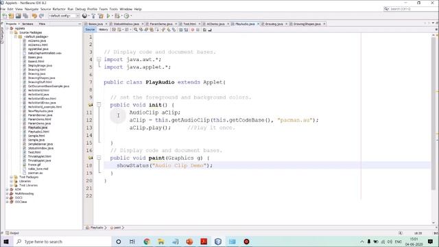 Java Applet Part-8 How to Play an Audio Clip in an Applet смотреть онлайн