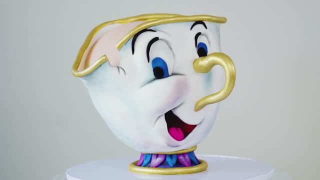 (20) Beauty & The Beast Teacup CAKE TUTORIAL _ Chip Birthday Disney Cake _ DIY How To Sculpted Cakes