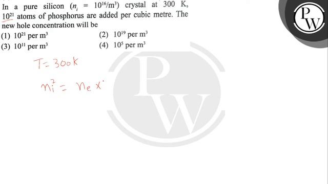 In a pure silicon (n_i=10^16 / m^3) crystal at 300  K,
10^21 atoms of phosphorus are added per cu.. смотреть онлайн