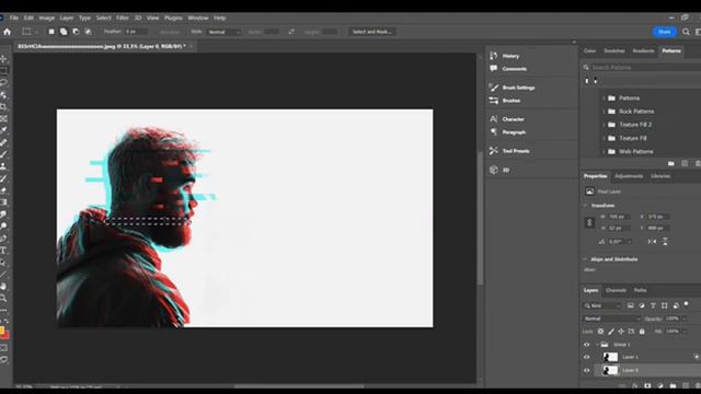 Как сделать эфект глитча#PS смотреть онлайн
