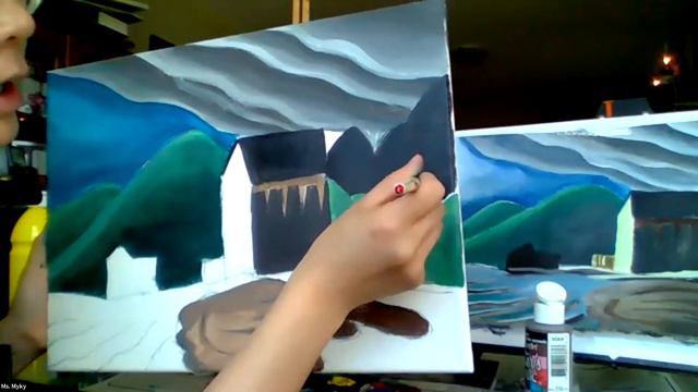 Group of 7 Lakehouse by Lawren Harris Paint Class Part 2 смотреть онлайн